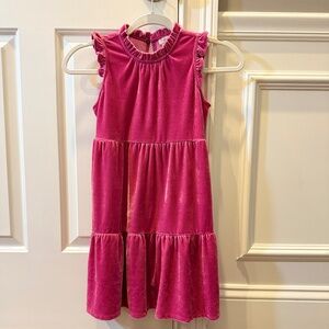 Girls Pink Crushed Velvet Crewcuts Dress